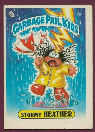1985 Gpk Garbage Pail Kids Os Series 1 7a Stormy Heather Matte Back