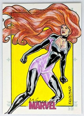 2013 Women Of Marvel Series 2 Sketch Card By Jim Faustino - Medusa