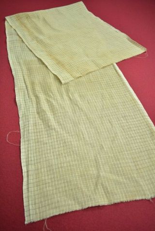 Sz07/65 Vintage Japanese Fabric Linen Antique Boro Patch Kusakizome Shima 57.  1 "