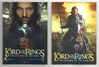 2003 Lord Of The Rings: Return Of The King " Complete Set " Of 2 Bonus Cards (1 - 2)