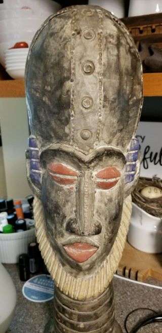 Wood Carved African tribal wooden Statue Mask 19 