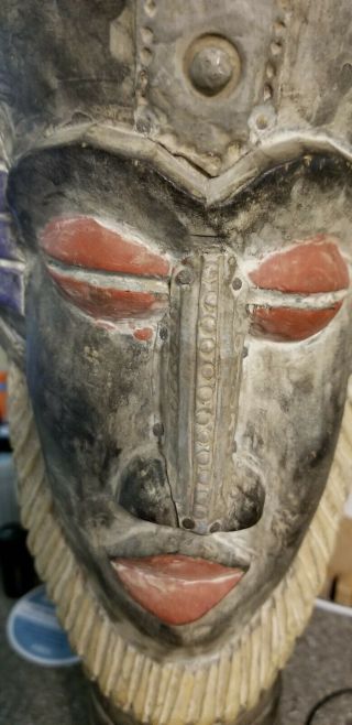 Wood Carved African tribal wooden Statue Mask 19 