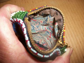VINTAGE NATIVE AMERICAN BEADED MONEY POUCH COIN PURSE INDIAN CHIEF MOTIF 3