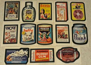 13 Vintage 1975 Topps Wacky Packages Series 14 White Back Sticker Cards Nm