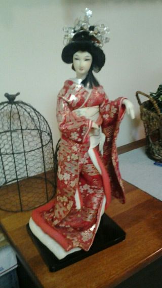 16 " Japanese Chinese Geisha Girl Doll Oriental Asian Statue Handcrafted