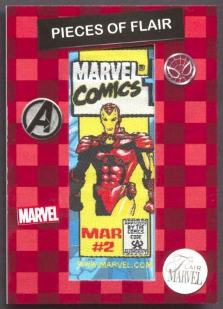 2019 Flair Marvel Piece Comic Corner Patch Pof16 The Invincible Iron Man Relic