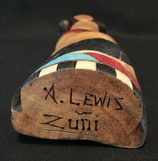 Maiden with Raven Carving by Alan Lewis,  Zuni 4
