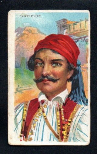 Greece Tobacco Card 1910 T113 Jack Ross Types Of Nations Series 1 - 50 No Creases