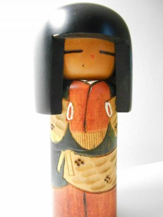 14cm Cute Kimono Girl Kokeshi.  Japan Wooden Doll.  Approx 5.  5 inches. 2