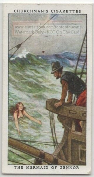 The Mermaid Of Zennor Cornwall England 1930s Ad Trade Card
