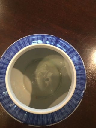 Antique / Vintage Chinese Blue White Porcelain Urn Vase / Ginger Jar With Lid 4