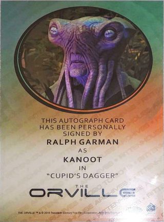 The Orville Season One Ralph Garman as Kanoot ON CARD AUTOGRAPH Season 1 2