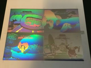 An American Tail Fievel Goes West 1991 Impel Hologram 4 Card Uncut Sheet Rare 2