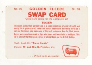 Named Golden Fleece Pedigree Dog Swap Cards.  FULL SET of 36 4
