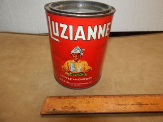 Vintage Luzianne One Pound Coffee And Chicory Tin