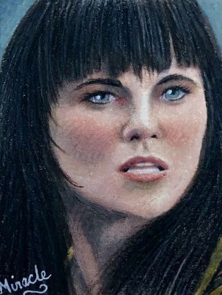 Aceo Xena Warrior Princess Lucy Lawless Sketchcard Portrait Art