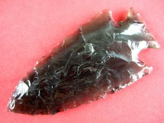 Fine Quality Authentic California Obsidian Elko Wide Notch Point Arrowheads