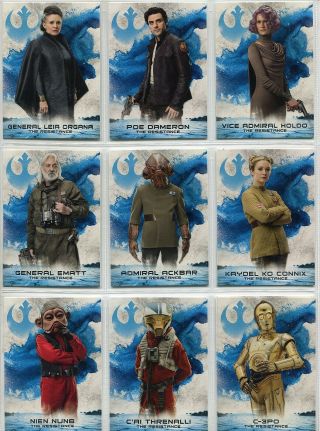 Star Wars Last Jedi Series 2 Complete 10 Card Chase Set Leaders Of Resistance
