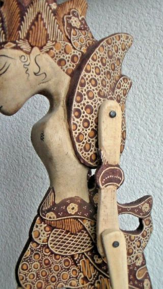 Vintage Wayang Indonesian Wood Shadow Puppet Golek Asian Javanese Rama 3