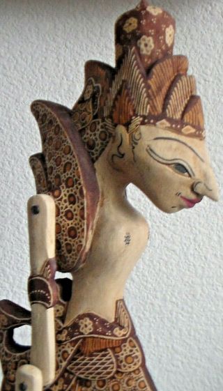 Vintage Wayang Indonesian Wood Shadow Puppet Golek Asian Javanese Rama 4