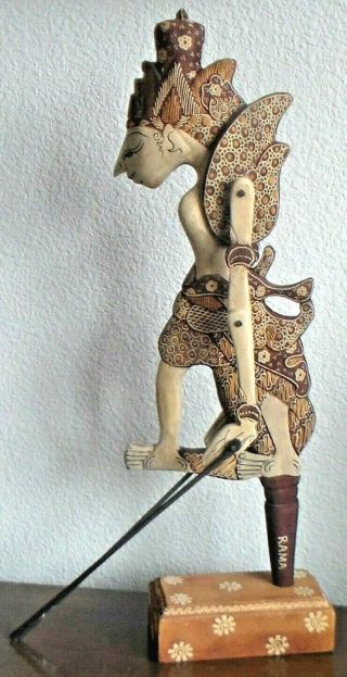 Vintage Wayang Indonesian Wood Shadow Puppet Golek Asian Javanese Rama 6