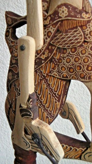 Vintage Wayang Indonesian Wood Shadow Puppet Golek Asian Javanese Rama 7