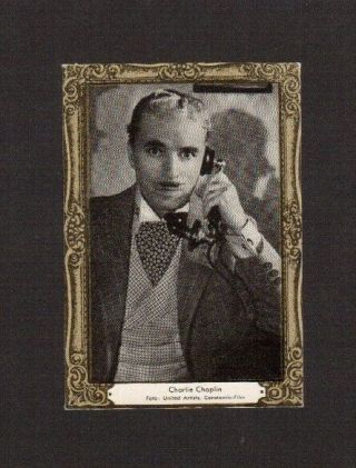 Charlie Chaplin Rare Vintage 1940s Movie Film Star European Card Nm/m