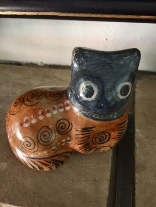 Tonala Pottery Cat Mexico