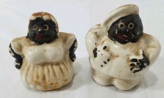 Vintage Black Americana Ceramic Salt And Pepper Shaker Collectibles