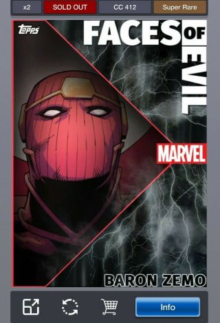Topps Marvel Collect Digital Faces Of Evil Motion Baron Zemo Wave 1