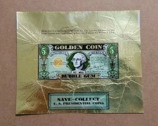 Golden Coin Bubble Gum,  Topps Gum Wrapper (franklin Roosevelt) 1950 