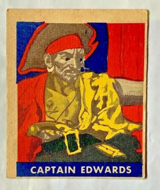 Vintage 1948 Leaf Pirate Card 1 - Capt.  Edwards In
