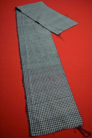 Xl48/50 Vintage Japanese Fabric Cotton/silk Antique Patch Indigo Blue Shima 50 "