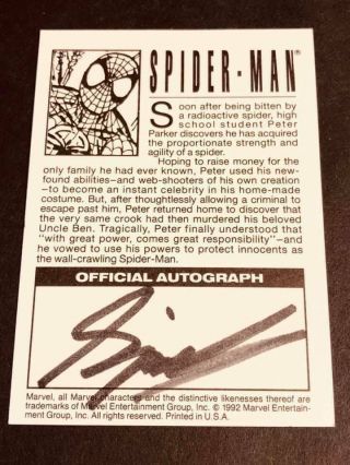 1992 Spider - Man Stan Lee Signed Official Autograph Live and In Person SPIDEY 2