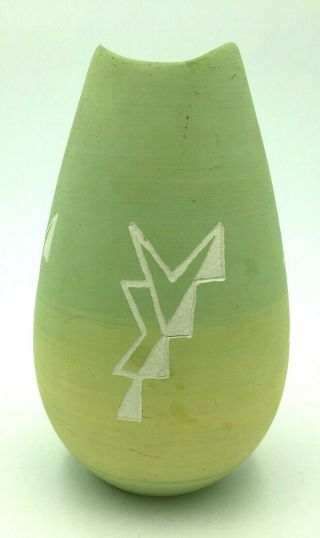 Vintage Native American Rosebud Sioux Pottery Vase Signed By Bertha Crow Dog 7