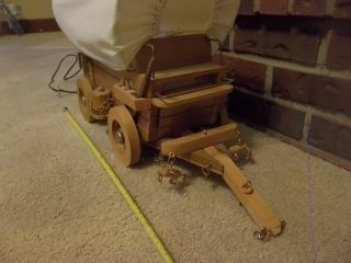 Large Vintage Western Covered Wooden Wagon Lamp Light Tools Folk Art Hand Made