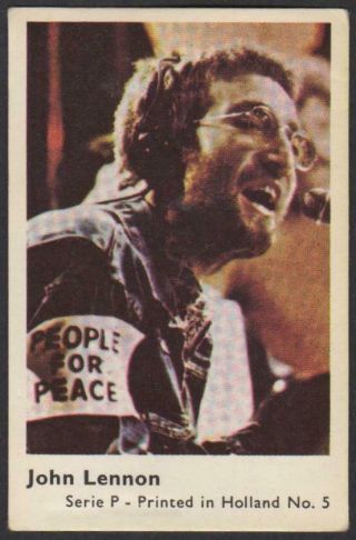 The Beatles - John Lennon - 1974 Vintage Dutch Serie P Pop Stars Set Gum Card 5