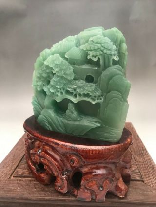 100 natural DONGLING jade Hand carving Landscape Old Man states w019 4