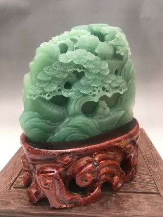 100 natural DONGLING jade Hand carving Landscape Old Man states w019 5
