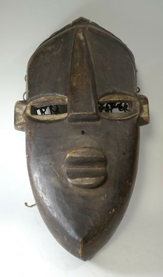 Rare Antique 20th Century Carved Wood Luluwa Africa Tribal Ceremonial Mask Congo