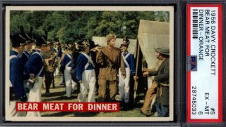 1956 Topps Davy Crockett Orange 5 Bear Meat For Dinner Psa 6 689372