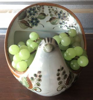 Ken Edwards El Palomar Quail Bird Bowl Mexican Pottery Mexico Signed Fruit 4