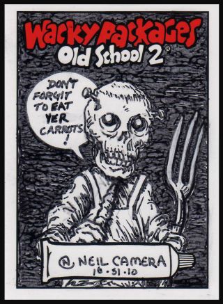 Wacky Packages Sketch Card Ghoul Humor By Neil Camera,  2009 Olds2 Old School 2