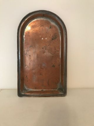 Samovar Tray Copper? Brass? Signed By Maker Antique Vintage