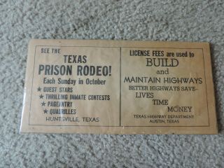 Vintage Huntsville Texas Prison Rodeo Advertisement
