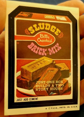 1974 Topps Wacky Packs Series 5 Betty Crooked Sludge Exc Tan Backed