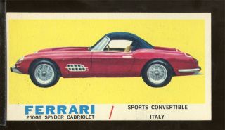 1961 Topps Sports Cars 55 Ferrari 250gt Spyder Cabriolet Exmt (anm1)