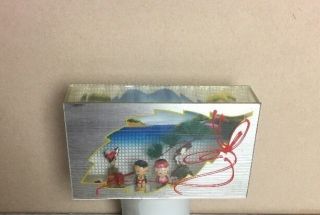 Vintage FECO Japan Diorama Shadow Box Souvenir Wooden Mini Figurines and Bonsai 2