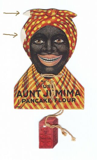 Vintage Aunt Jemima Pancake Flour Black Americana Die Cut Advertisement
