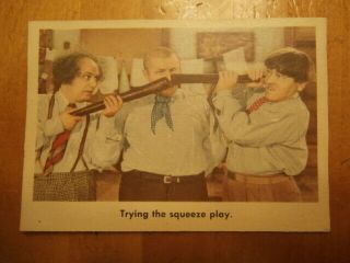 1959 Fleer Three Stooges Trading Cards 96 Ex " Trying The Squeeze Play "